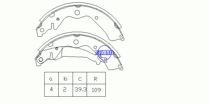 DAEWOO/CHEVROLET (GM) Damas Box Bus 0.8 Luxe Drum Brake Shoes OEM:93742633 SA059, OK-BS256